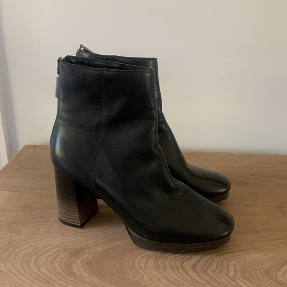 Sanctuary Womens Razzle Black Leather Ombre Heels Ankle Boots Shoes size 7.5 M‎ - Picture 2 of 15